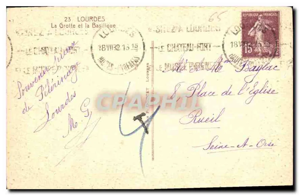 Lourdes — A Gruta e a Basílica — Ducet - Verso