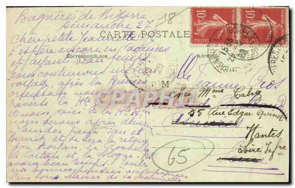 Bagnères-de-Bigorre — Allgemeiner Blick — Les Palomières — Verlag Safoud, n° 425 - Rückseite