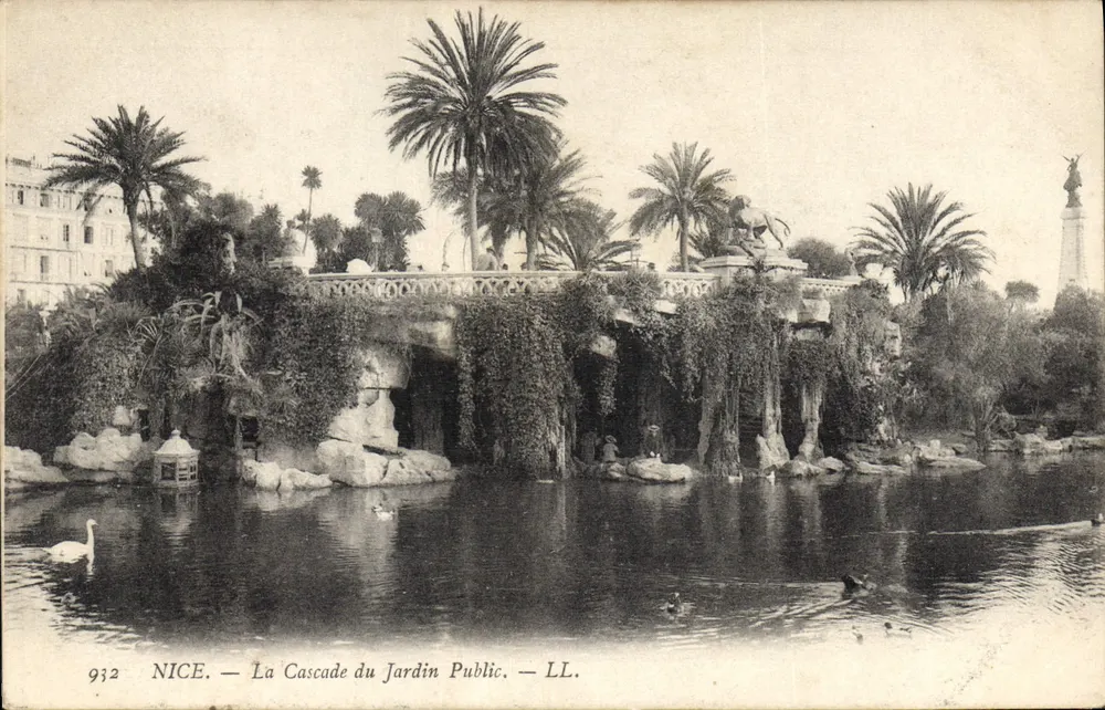 Nice — A Cascata do Jardim Público — LL. n° 932 - Frente