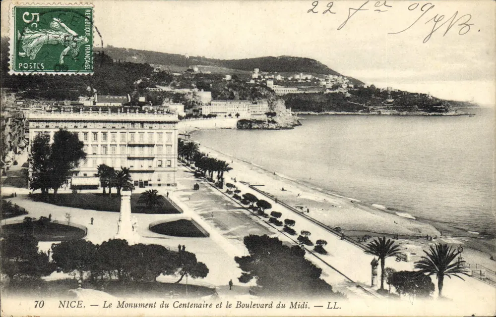 Nizza — Il Monumento del Centenario e il Boulevard du Midi — LL. - Recto