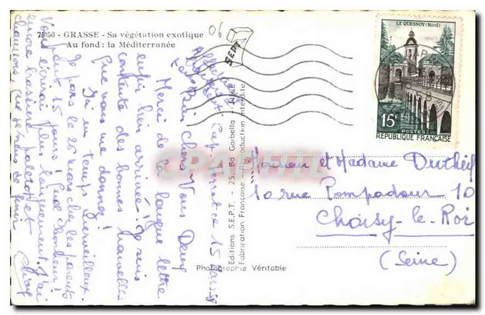 Grasse — Ihre exotische Vegetation — Éditions S.E.P.T. - 25, Bd Corbella - Rückseite