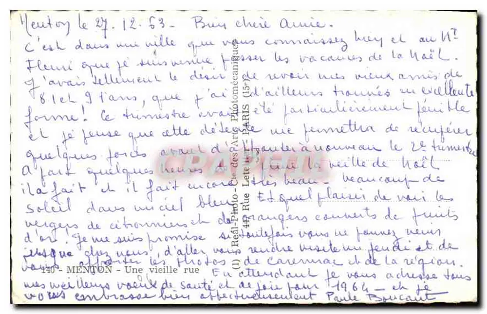 Uma velha rua — Menton — editor Cap - Verso