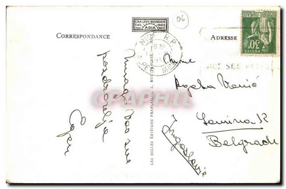 NICE — O Jardim Albert Ier e a Ponta — L.L. - Verso