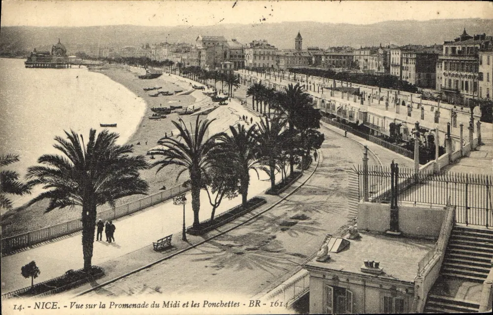 Nice - Ansicht der Promenade du Midi und der Poncettes - BR - 1614 - Vorderseite