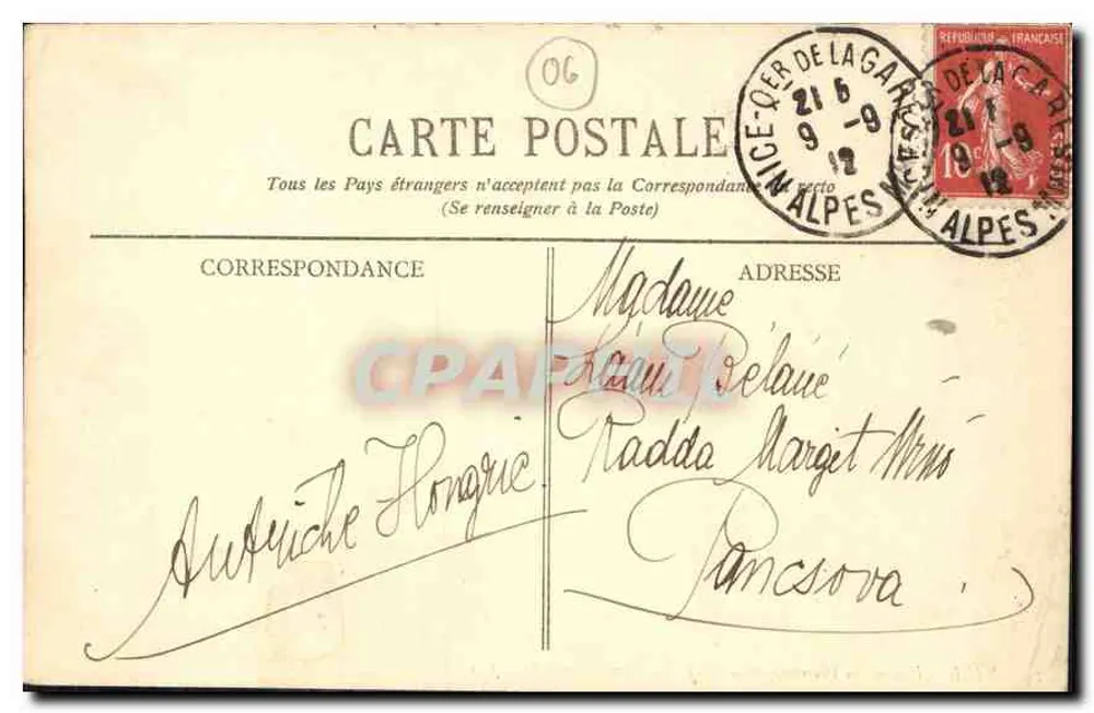 Nice - Ansicht der Promenade du Midi und der Poncettes - BR - 1614 - Rückseite