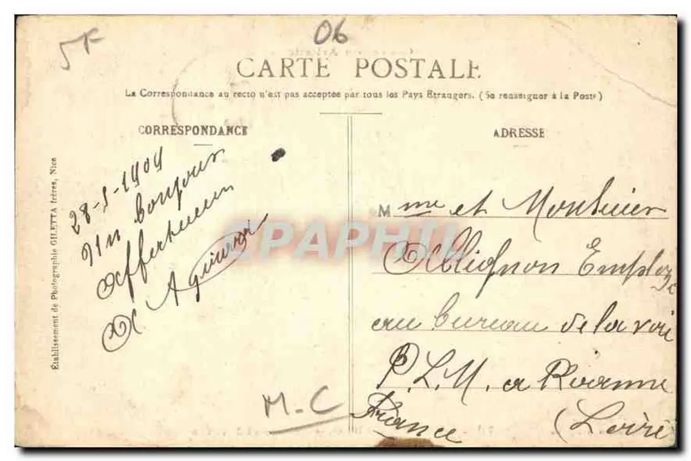 Monte-Carlo — Casino und Gärten — Edition Giletta, Foto., Nizza, Nr. 700 - Rückseite