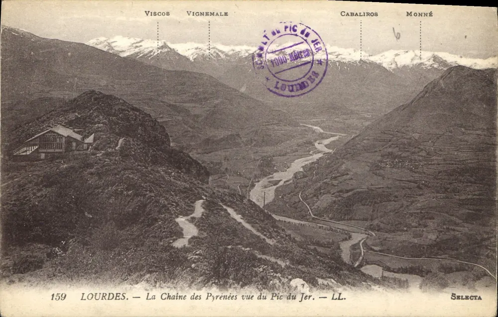 Lourdes — Die Pyrenäen von Pic du Jer gesehen — Selecta - Vorderseite