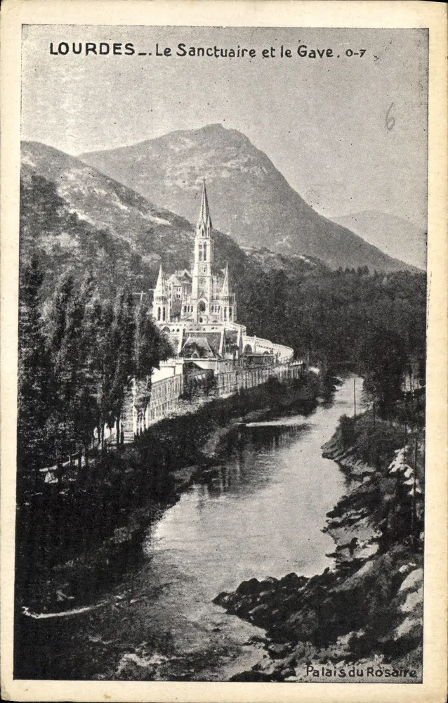 Lourdes — Der Heiligtum und der Gave — Palais du Rosaire, n° 0-7 - Vorderseite