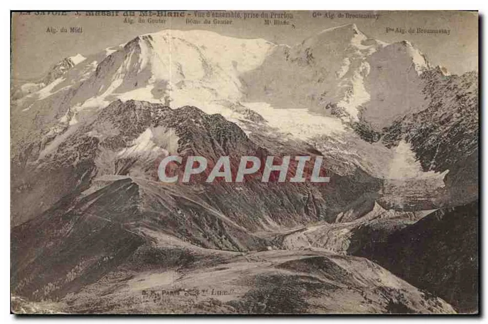 O Massif do Mont-Blanc — Vista geral tirada do Prarion — B.R. Paris 3e 'Luxe' - Frente