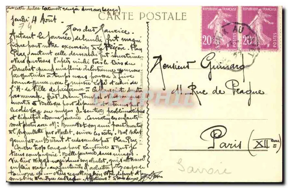 Chamonix — No caminho do Plan de l'Aiguille — Photo Monnier - Verso