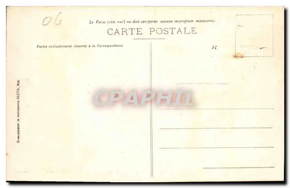 Mônaco - Escadaria de Honra - Palácio do Príncipe — Edição Giletta, n° 750 - Verso