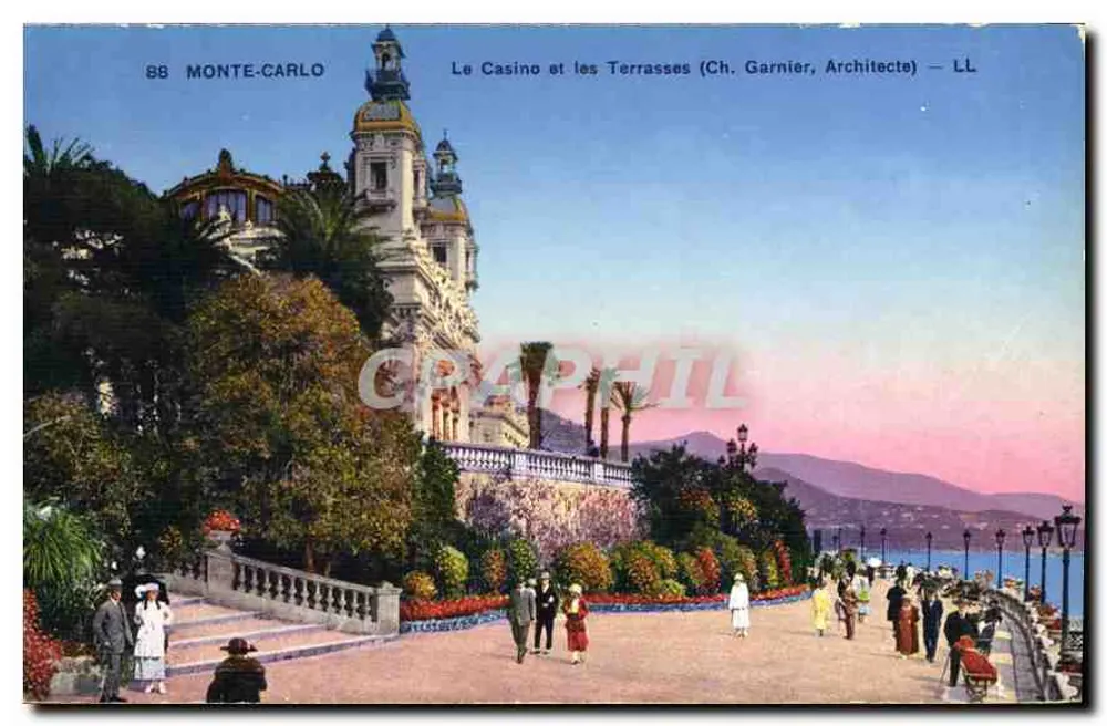 Monte-Carlo — Das Casino und die Terrassen (Ch. Garnier, Architekt) — LL - Vorderseite