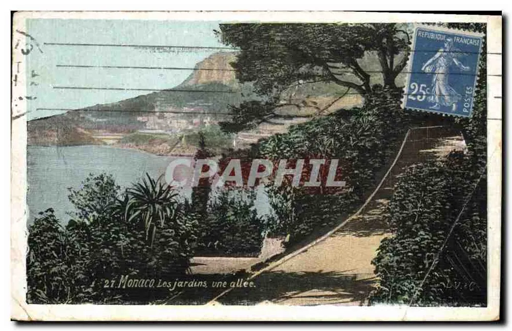 Mônaco, Les Jardins, uma avenida — editor não visível, número de série ilegível - Frente