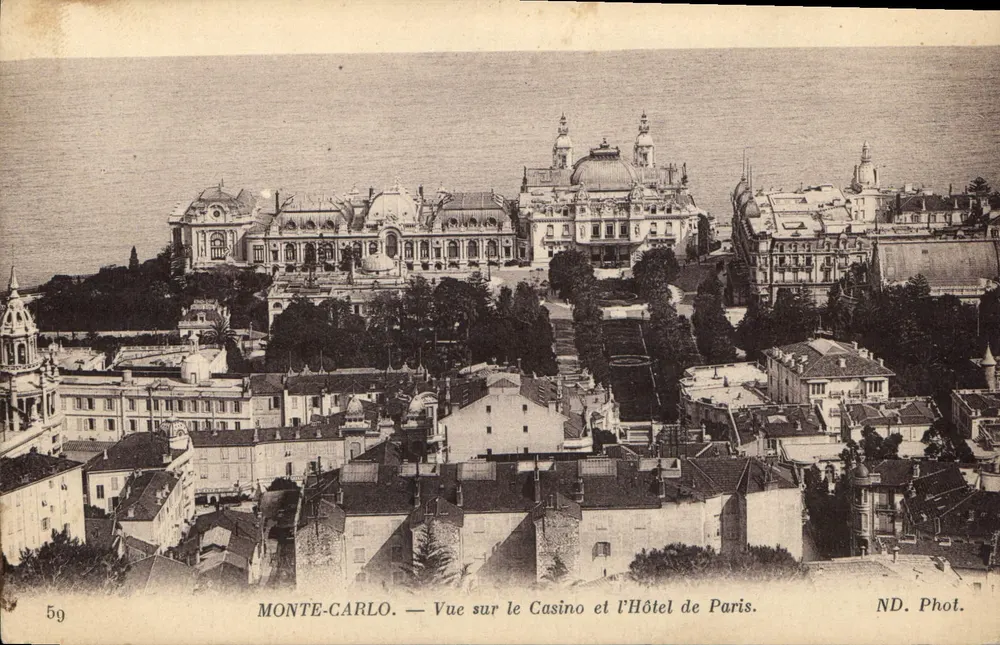 Monte-Carlo — Ansicht des Casinos und des Hôtel de Paris — ND. Phot. - Vorderseite