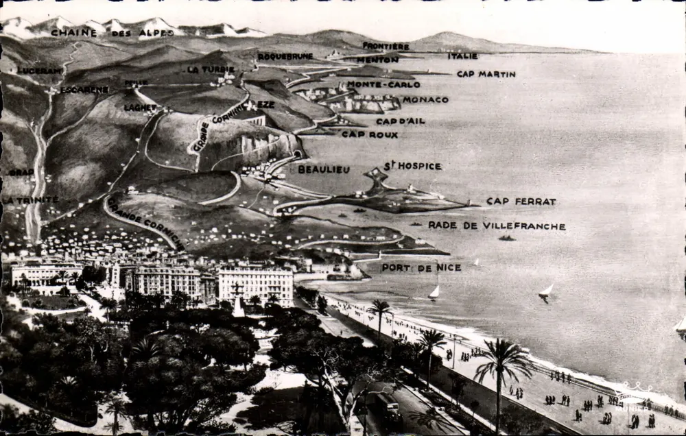 Panorama de Nice na Fronteira Italiana — Edições Art MUNIER, Nice - Frente