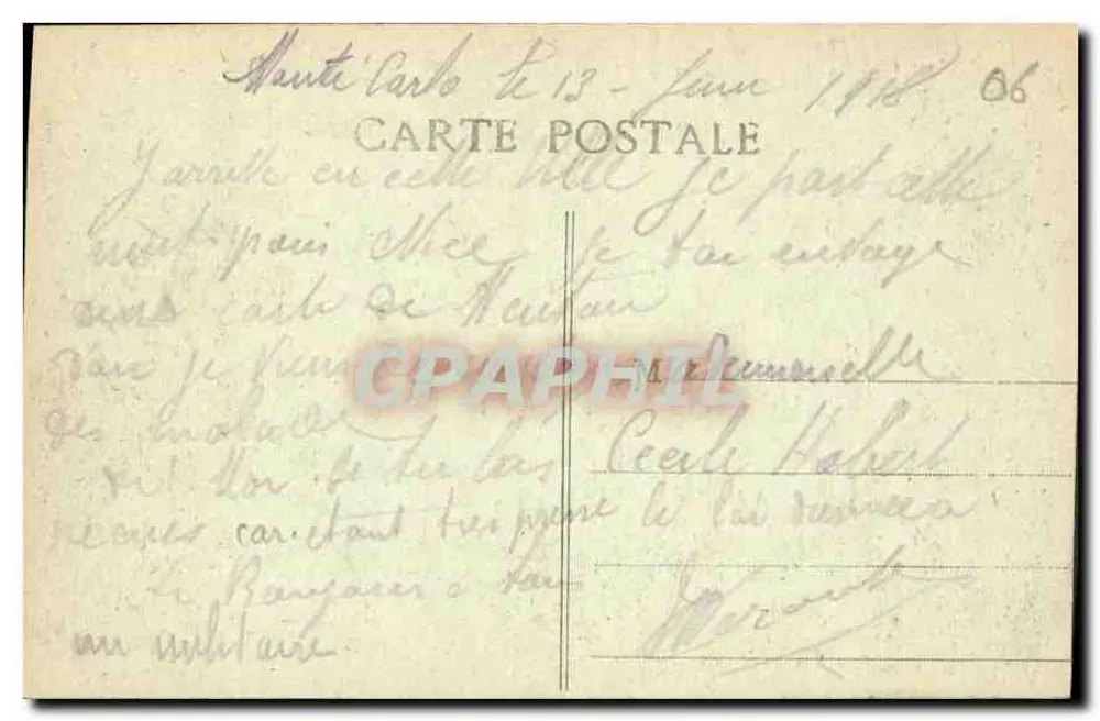 Monte-Carlo — Os Jardins — Edição Elie, n° 766 - Verso