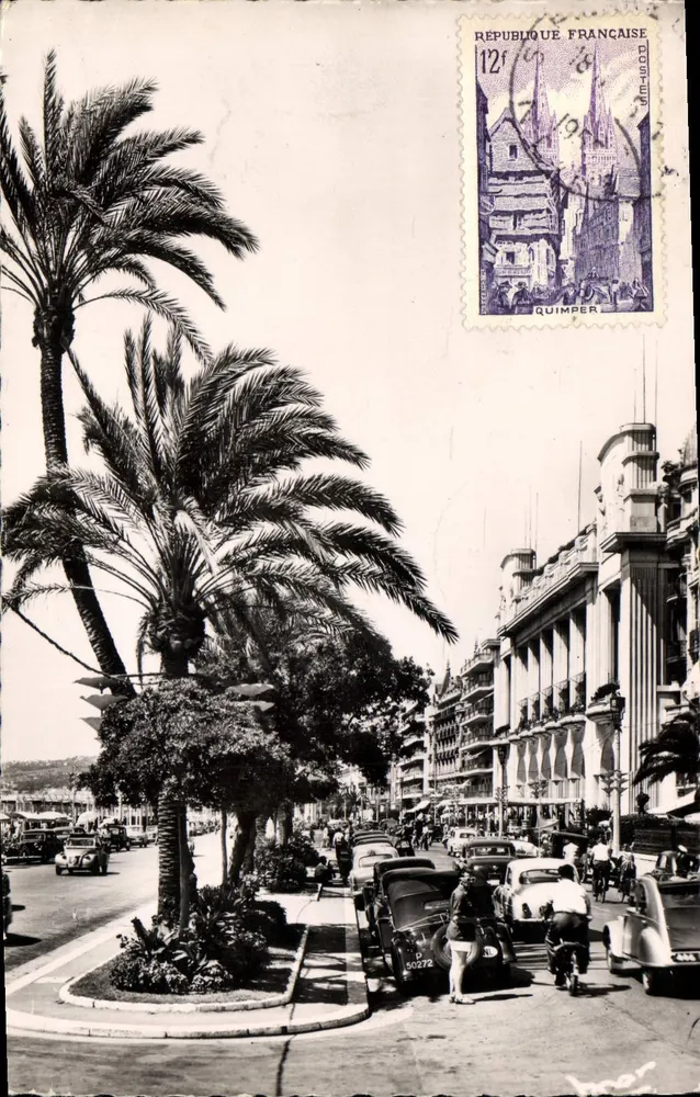 Nice - Die Promenade des Anglais — Straßenszene mit Palmen — Éditions MAR - Vorderseite
