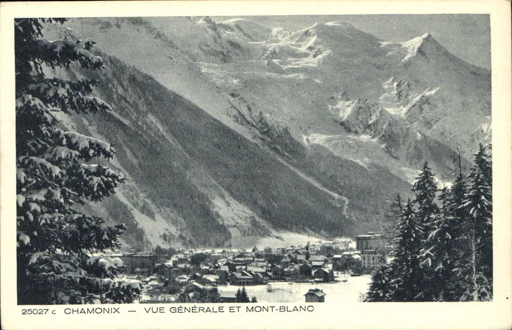 Chamonix — Vista geral e Mont-Blanc — Braun & Cie, Dornach - Frente