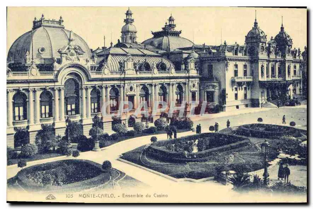 Monte-Carlo — Conjunto do Casino — Bilhete postal antigo n°105 - Frente