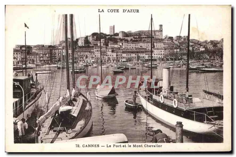 CANNES — Der Hafen und der Mont Chevalier — Munier, Kunstverlag, Nice - Vorderseite