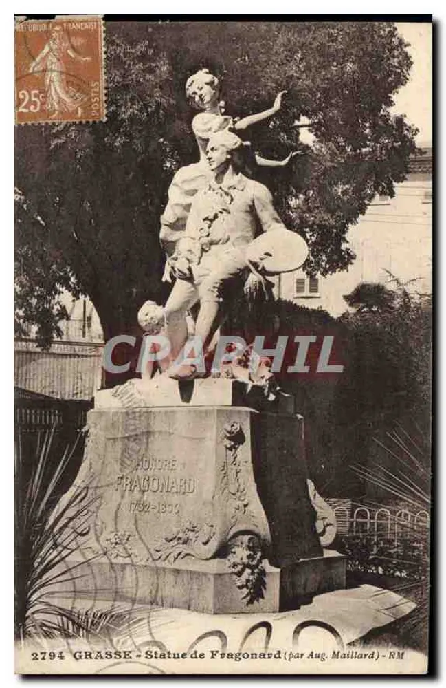 Grasse - Statua Fragonarda (przez Aug. Maillard) - RM 2794 - Awers