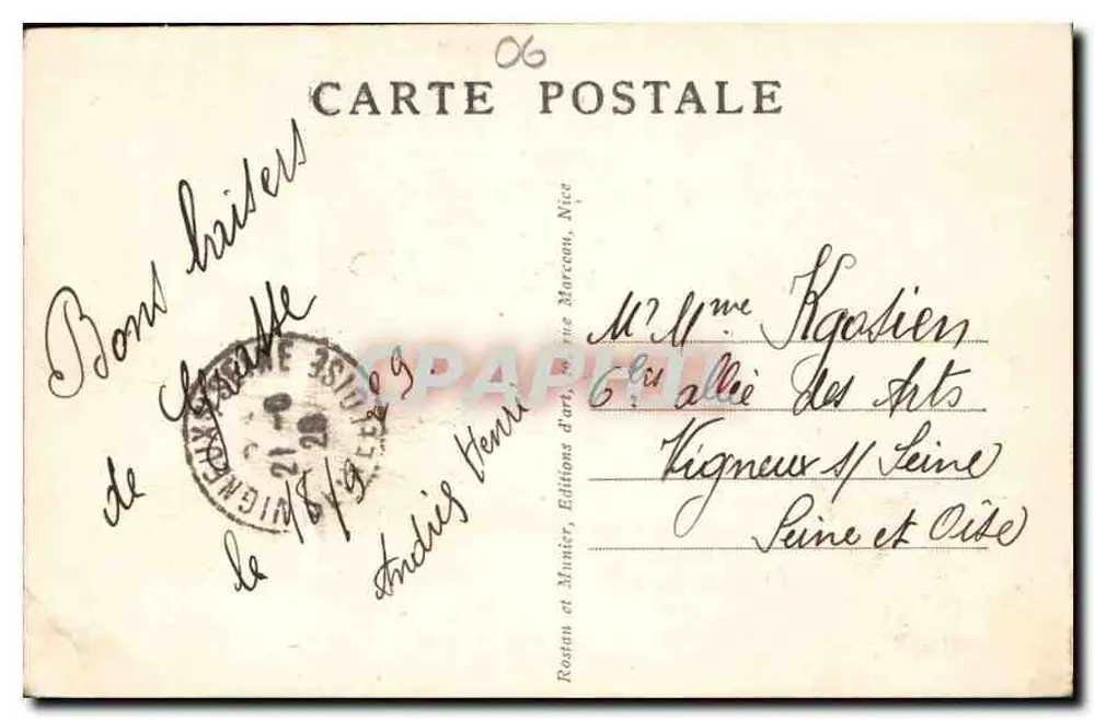 Grasse - Statua Fragonarda (przez Aug. Maillard) - RM 2794 - Rewers