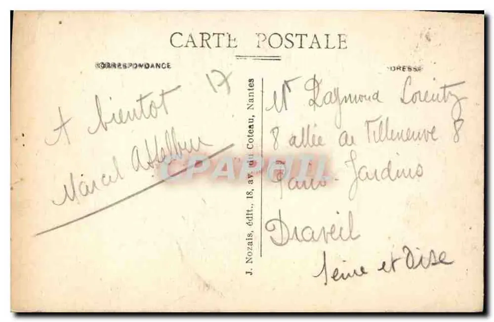 La Rochelle — Teilansicht der Fassade des Rathauses — J. Nozais, Verlag, Nr. 44 - Rückseite