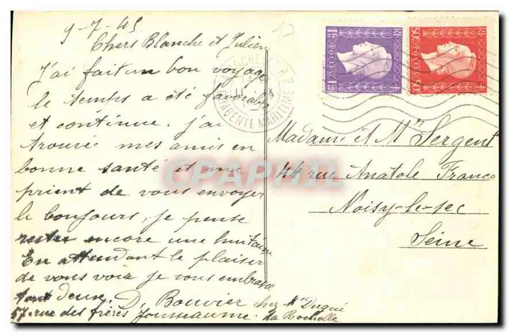 La Rochelle — A Entrada do Porto — Editor não identificado - Verso