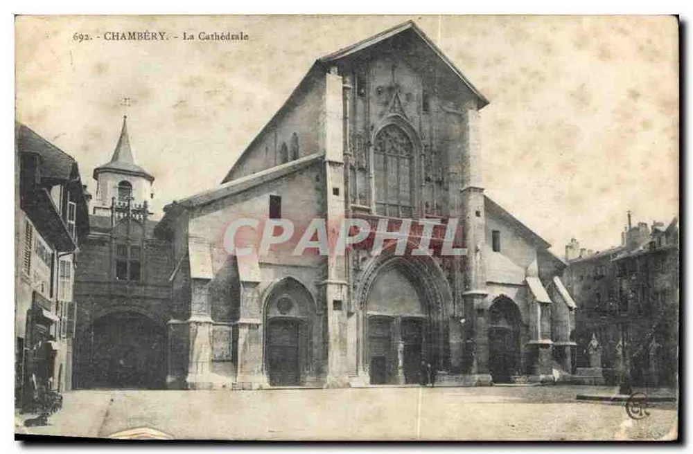 Chambéry — La Cathédrale — Éditeur : C. L. C. (imprimé en bas à droite du recto) - Frente