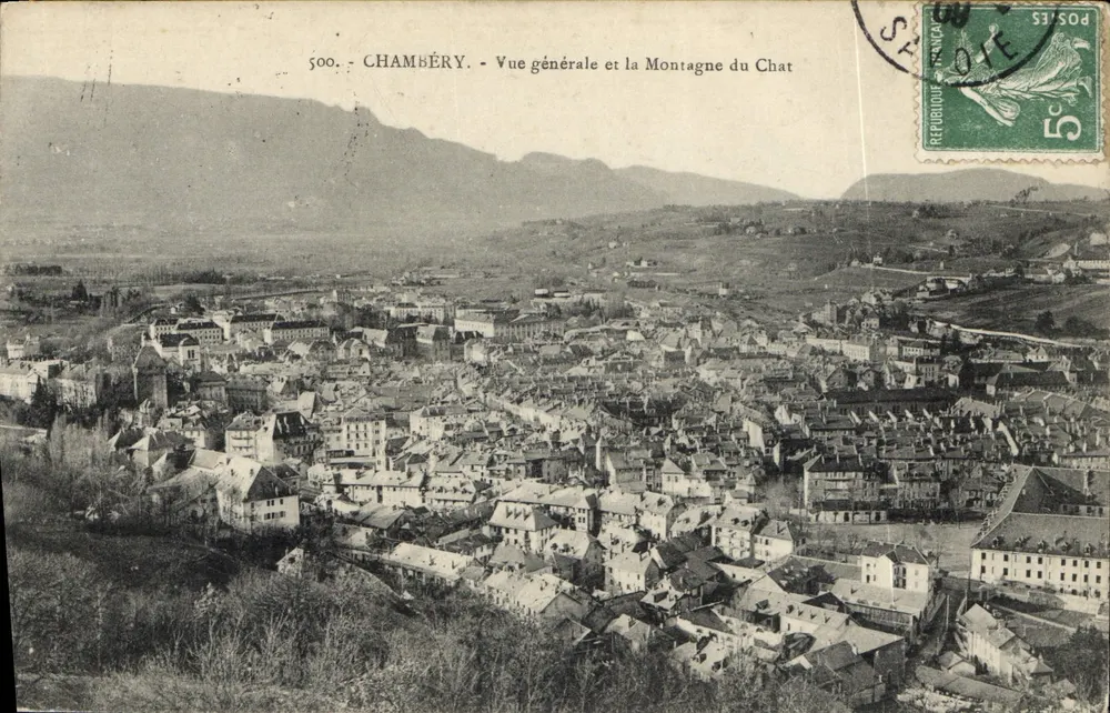 Chambéry - Allgemeine Ansicht und der Montagne du Chat — unbekannter Verlag, Nr. 500 - Vorderseite