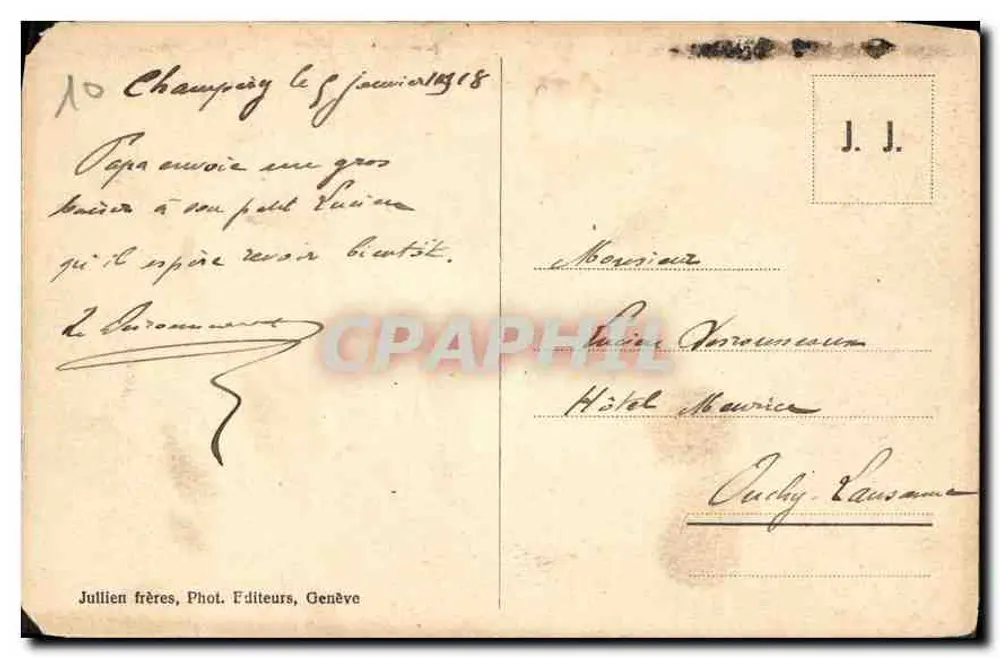 Hôtel de la Dent du Midi — Grand Hôtel Pension — J. J. 9099 - Verso