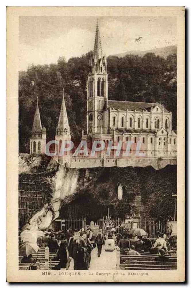 Lourdes - A Gruta e a Basílica — Langlois Frères, n° 819 - Frente