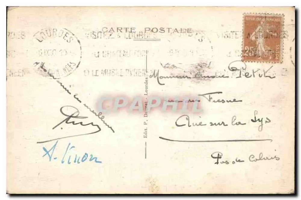 Lourdes — A Gruta — P. D. - Verso
