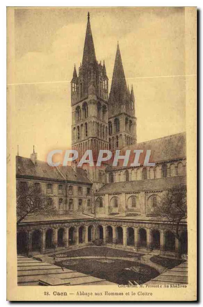 Caen — Abadia dos Homens e o Claustro — Coll. artist. M. Provost & Au Khédives - Frente