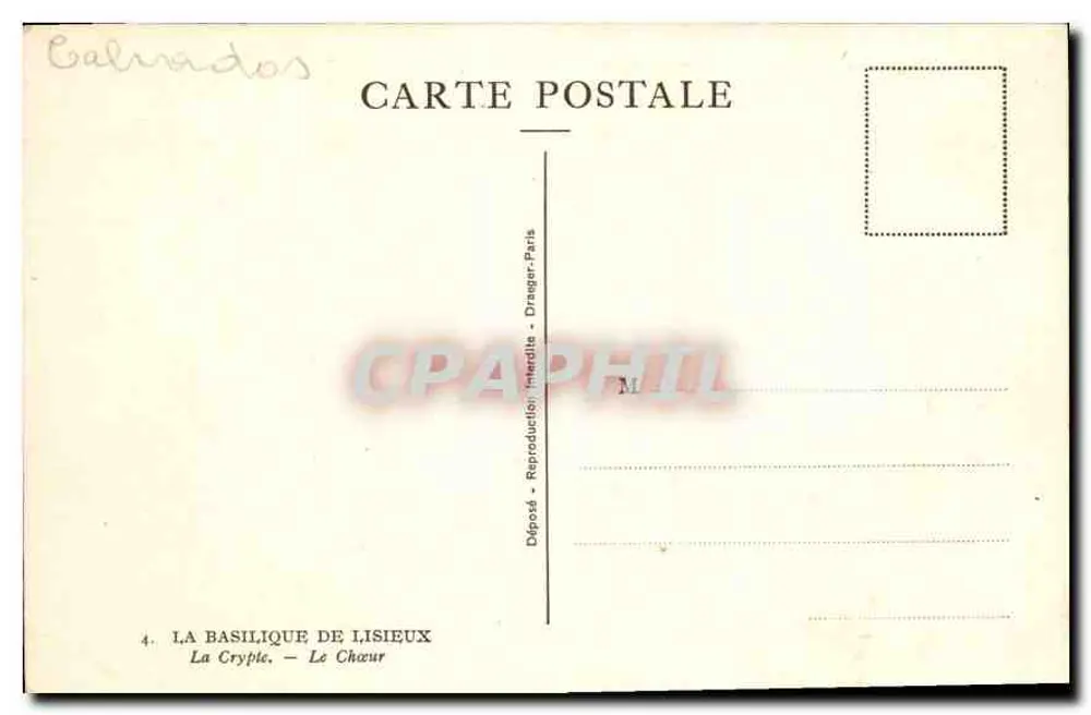 A Basílica de Lisieux — A Cripta — O Coro — Drager & Paris - Verso