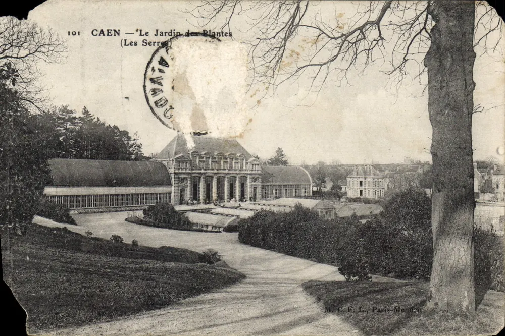CAEN — Ansicht des Jardin des Plantes (Die Gewächshäuser) — M. C. F. L., Paris-Meudon, n°101 - Vorderseite