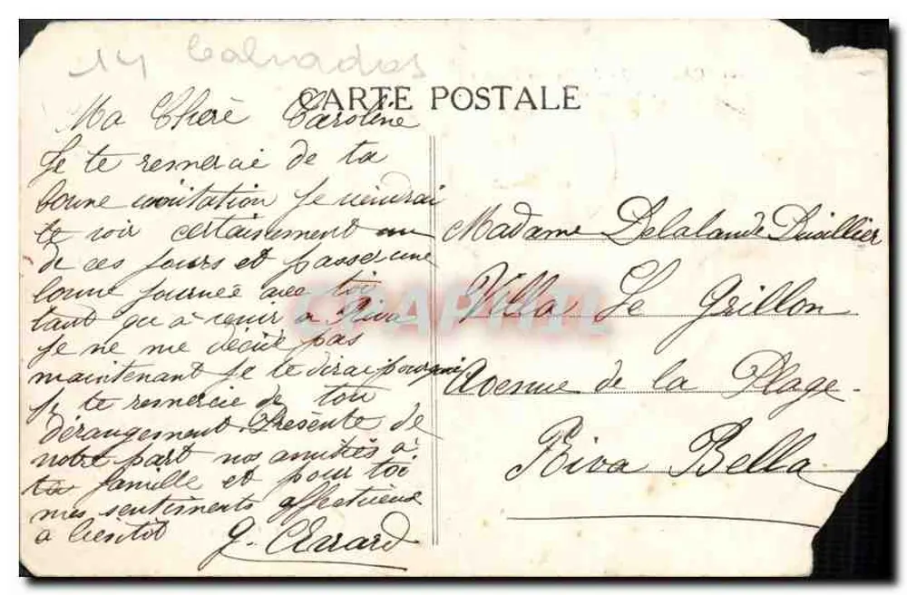 CAEN — Ansicht des Jardin des Plantes (Die Gewächshäuser) — M. C. F. L., Paris-Meudon, n°101 - Rückseite