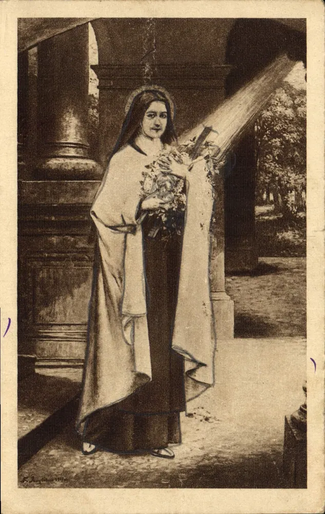 Święta Teresja Dziecka Jezus — Portret autorstwa F. Roybet — seria 45 - Awers