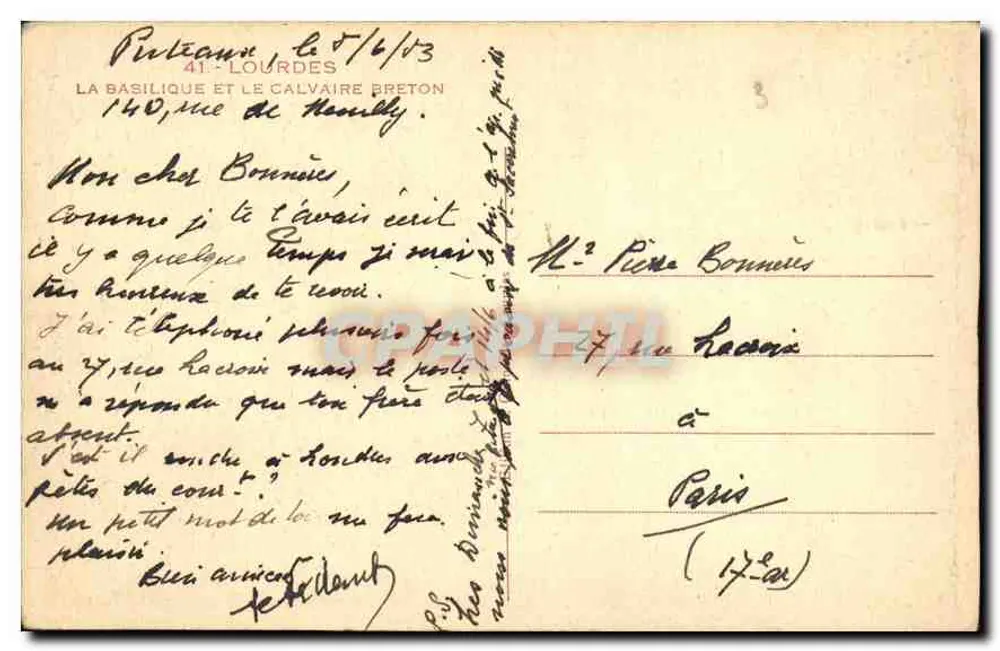 Lourdes — Die Basilika und der Bretonische Calvary — Verlag Yan - Rückseite