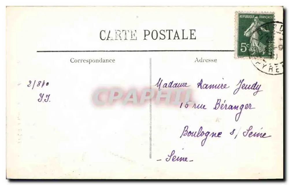 Lourdes — A Virgem da Gruta — LL. — N° 225 - Verso