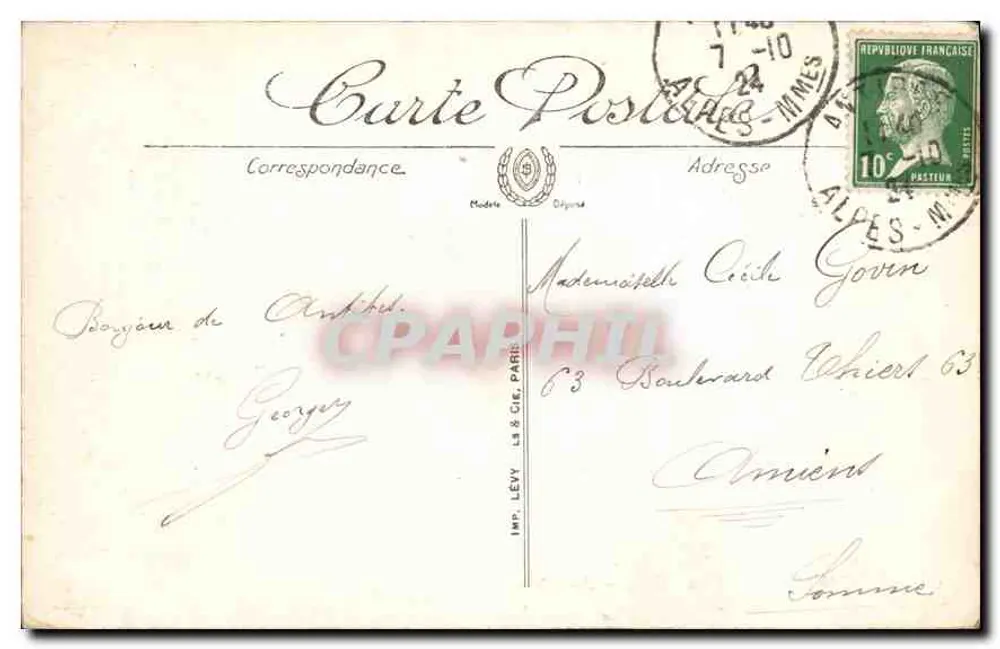 Antibes — Grand Hôtel — Piazza Macé — LL. — Selecta - Verso