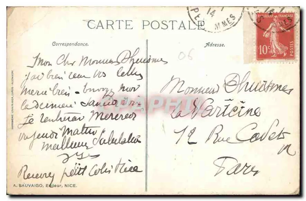 Nice. Der Jardin Public und die Jetée Promenade — N.D. Fotografie Nr. 619 - Rückseite