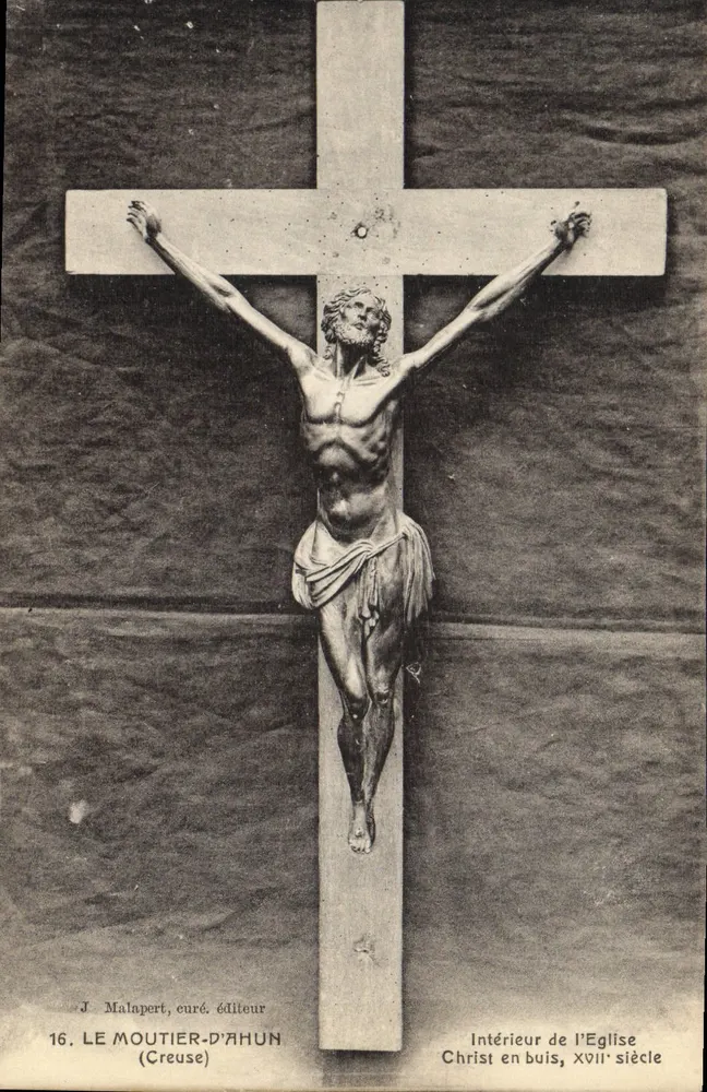 Christus aus Holz — Innenansicht der Kirche — J. Malapert, Pfarrer, Verleger, Nr. 16 - Vorderseite