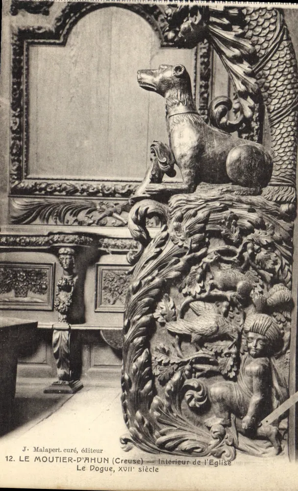 Le Moutier-d'Auhun (Creuse) — Innere des Kirchengebäudes — Der Dogue, 17. Jahrhundert - Vorderseite