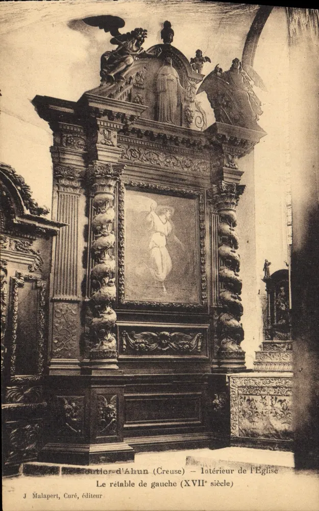 Soutier-d'Ahun (Creuse) — Innenansicht der Kirche — Das linke Altarbild (17. Jahrhundert) — J. Malapert, Pfarrer, Verlag - Vorderseite