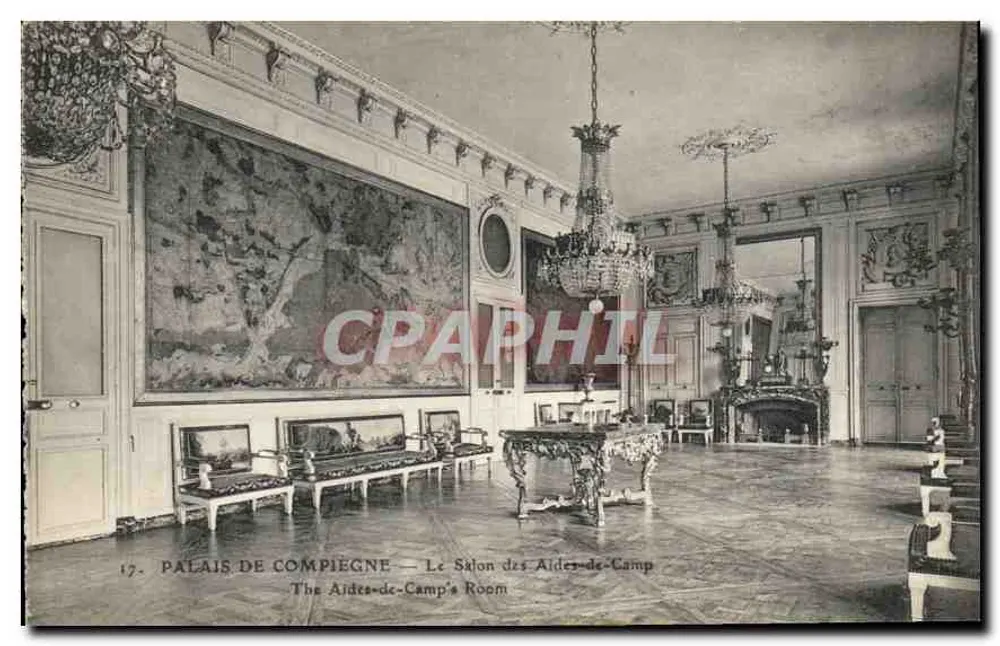 Palácio de Compiègne — Salão dos Ajudantes de Campo — editor A. Bourdier, Versailles - Frente