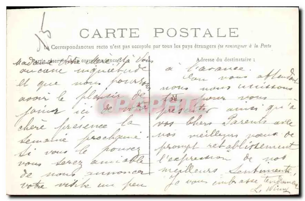 Compiègne — Banco de Napoléon — Edição Nouvelles Galeries n°37 - Verso