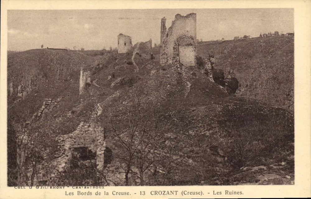Die Ruinen von Châteauroux — Die Ufer der Creuse — 13 CROZANT (Creuse) — Sammlung G. Gillemont - Vorderseite