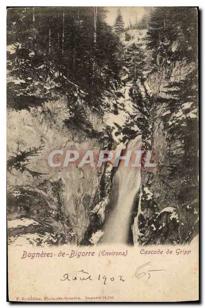 Bagnères-de-Bigorre (Arredores) — Cachoeira de Gripp — F. B. Gühler, Riozache-Dresden, Importado 16.783 - Frente