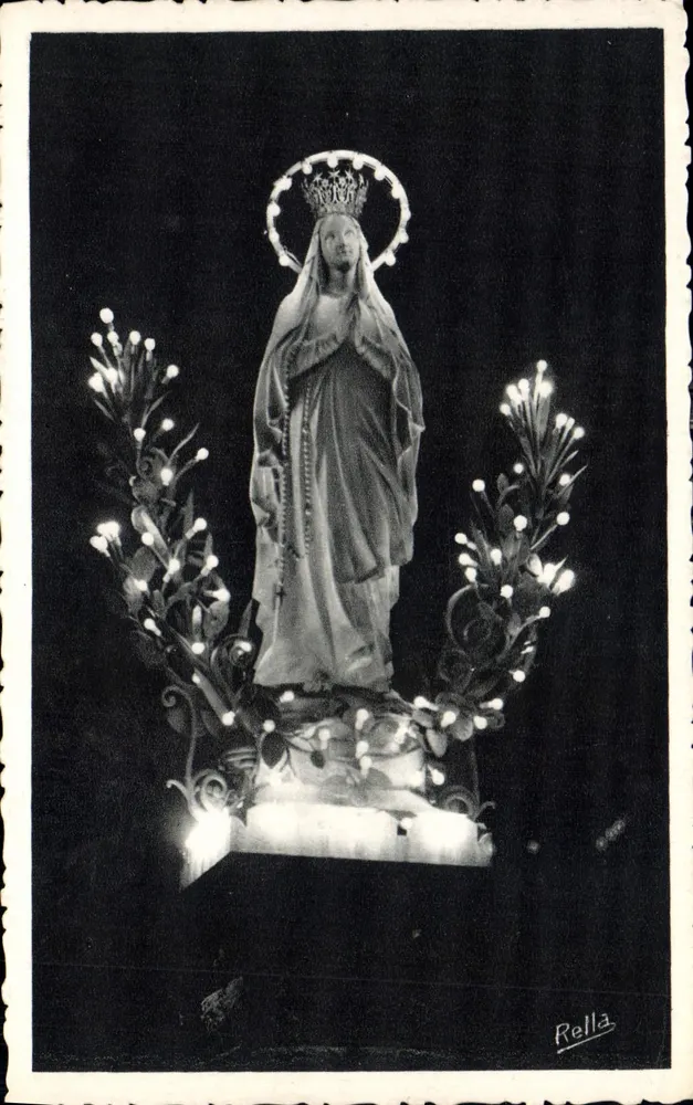 Lourdes (Htes-Pyrénées) — Die gekrönte Jungfrau beleuchtet — Rella - Vorderseite